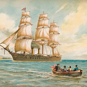 First ironclad warship, 1842 (chromolitho)