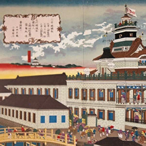 The First Modern Mitsui Building Erected in 1872 (colour litho)