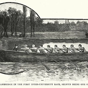 First Oxford and Cambridge University Boat Race, Henley on Thames, Oxfordshire, 1829 (engraving)