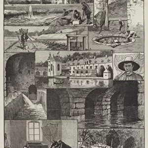 Fish Culture at the Chateau d Orval, near Florenville, Belgium (engraving)