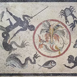 Fishermen and sea creatures, 1st century AD (mosaic)