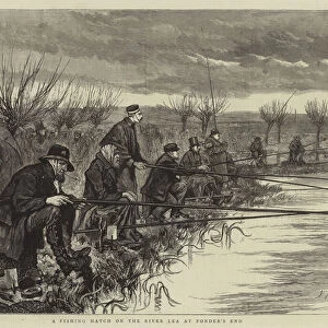 A Fishing Match on the River Lea at Ponders End (engraving)