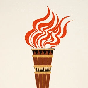 Flaming Torch from Promethee Enchaine by Aeschylus, pub. 1941 (pochoir print)