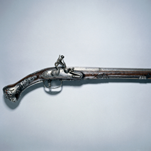 Flintlock pistol, Brescia, 1788 (steel with walnut & bone stock)