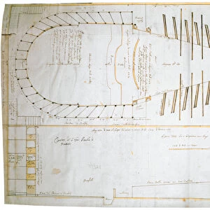 Floor plan for the Teatro Santi Giovanni e Paolo in Venice, designed by Carlo Fontana
