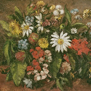 Flowers, 1871 (oil on wood)