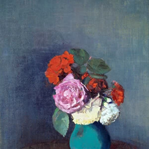Flowers Bouquet of carnations. Painting by Odilon Redon (1840-1916) 1900 Sun