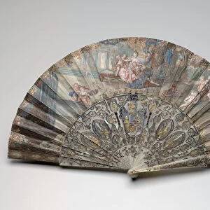 Folding fan with "Rinaldo and Armida, "after Francois Boucher, c