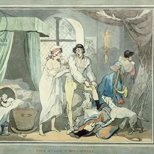 "Four o Clock in the Country", pub. 1788 (coloured etching with aquatint