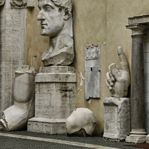 Fragments of a Colossal statue of Constantine, from the Basilica of Maxentium