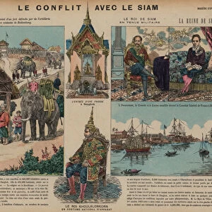 Franco-Siamese War, 1893 (coloured engraving)