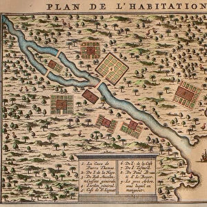 Francois Leguats map of his settlement on Rodrigues - Le plan de l