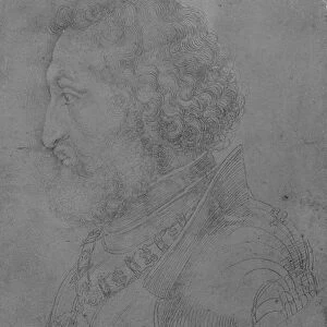 Frederick II of the Rhine, Elector Palatine, 1523 (pencil on paper) (b / w photo)