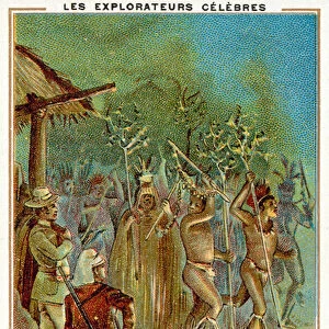 French explorer Rene Caillies expedition to Dahomey, 1817-1828 (chromolitho)