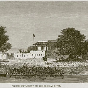 French Settlement on the Senegal River, illustration from Illustrated Travels, c. 1880