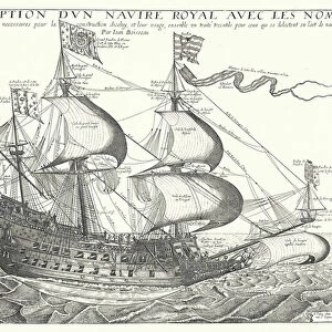 French warship, c1657 (engraving)