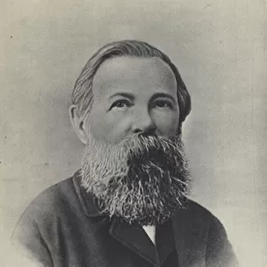 Friedrich Engels, German philosopher and political theorist, 1889 (b / w photo)