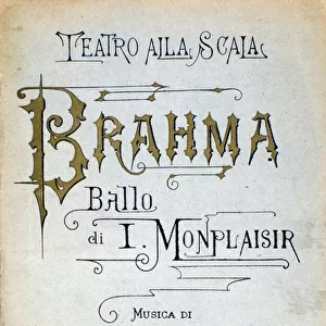 Frontispiece of Brahma ballet by Monplaisir and dell Argine (watercolour, 1883-1884)