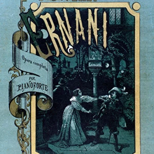 Frontispiece of musical score of Ernani by Giuseppe Verdi, 19th century
