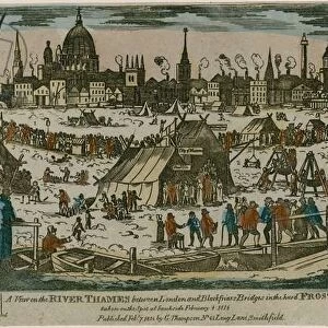 Frost Fair on the Thames, 1814 (coloured engraving)