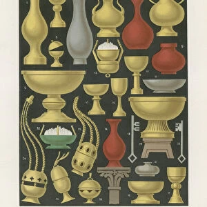 Furniture and various objects of the 12th and 13th centuries (chromolitho)