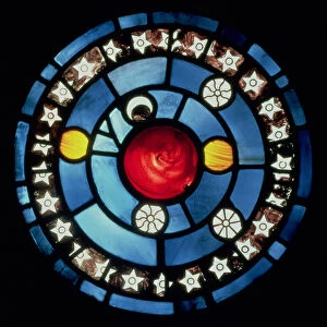 The Galaxy, detail from the Creation Window, 1861 (stained glass) (detail of 120153)