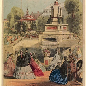 Galop. Showing the Royal Horticultural Society garden created to coincide with the 1862 Exhibition (colour litho)