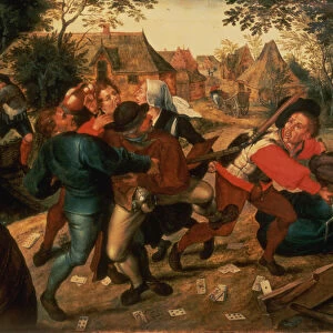 Gamblers Quarrelling (oil on canvas)