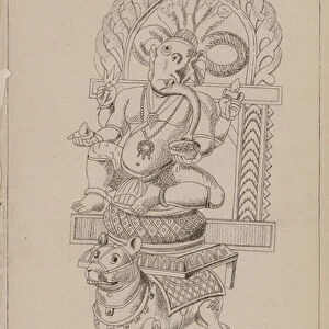 Ganesa, Son of Siva and Parvati, the God of Prudence and Policy (engraving)