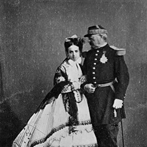 General Achille Bazaine (1811-88) and his wife, Josepha Pena, Summer 1865 (b / w photo)
