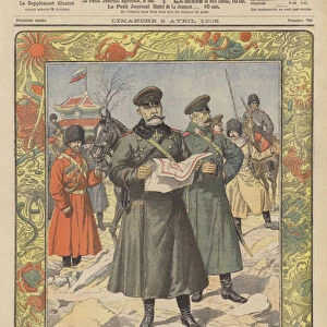 General Nikolai Linevich, new Commander-in-Chief of Russian forces in Manchuria (colour litho)