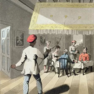 A Gentlemans Kedmutgars, or Table Servants, bringing in Dinner