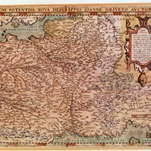 Geographic map of France by Jean Jolivet (16th century) 1570 Paris, B. N