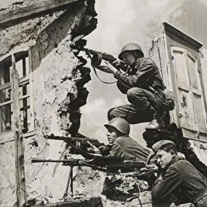 German snipers, 1941 (b / w photo)