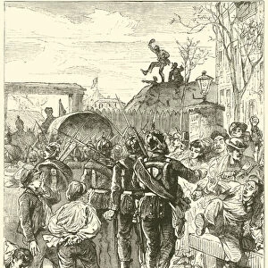 The Germans leaving Paris, March 1871 (engraving)