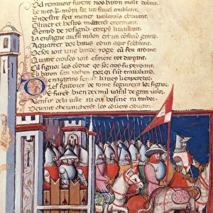 Gesture song: an army of men on horseback leaving a castle