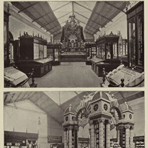 Gewerbe Ausstellung 1896: Papier- und Schreibwaaren, Cartonnagen (b / w photo)