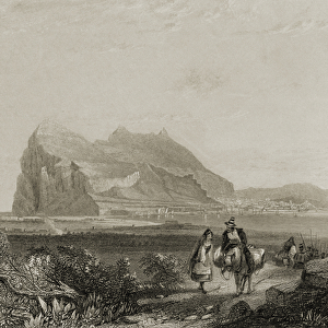 Gibraltar from the Lower Signal Tower (engraving)