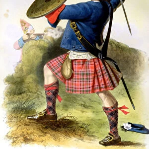 Gillies MacBean at Culloden in 1746 (colour litho)