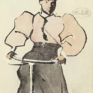 Girl on a Bicycle, c. 1896 (w/c on paper)