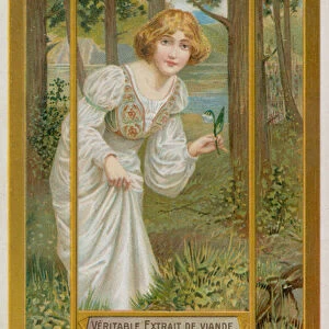 Girl with Snowdrops (chromolitho)