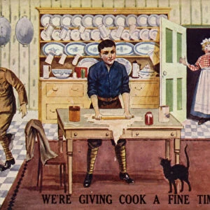 We re giving cook a fine time (colour litho)