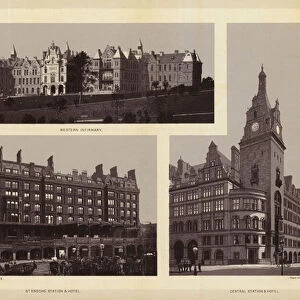 Glasgow: Western Infirmary; St Enochs Station and Hotel; Central Station and Hotel (litho)