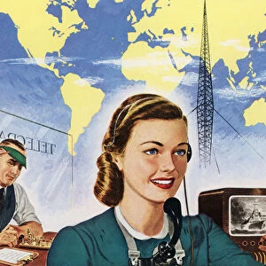 Global Communications, 1945 (screen print)