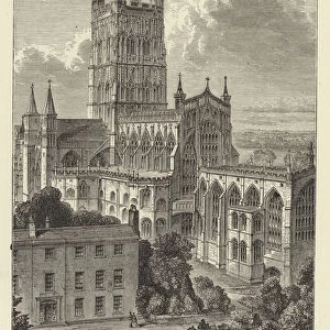 Gloucester Cathedral, from the north-east (engraving)