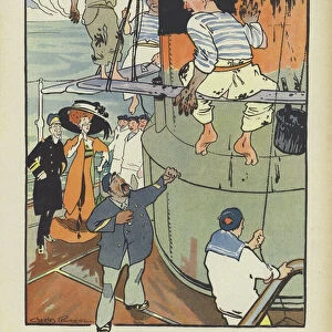 Our good sailors. Illustration for Le Rire (colour litho)