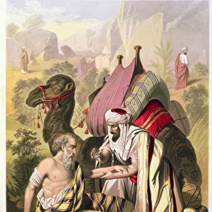 The Good Samaritan, from a bible printed by Edward Gover, 1870s (litho)