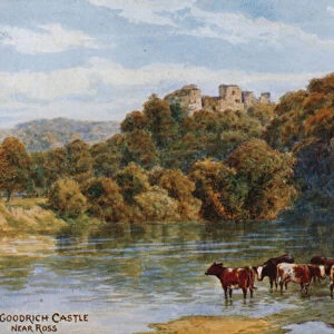 Goodrich Castle near Ross (colour litho)