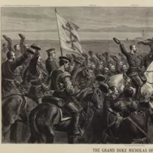 The Grand Duke Nicholas of Russia announcing the Signing of the Peace to his Troops, St Stefano, 3 March 1878 (engraving)