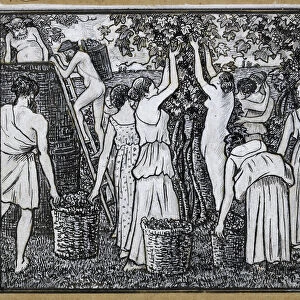 Grape harvest, compositional study for an illustration to Daphnis and Chloe, c
